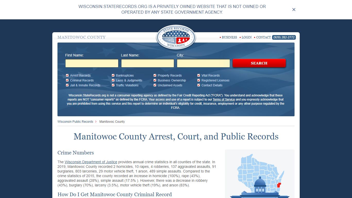 Manitowoc County Arrest, Court, and Public Records