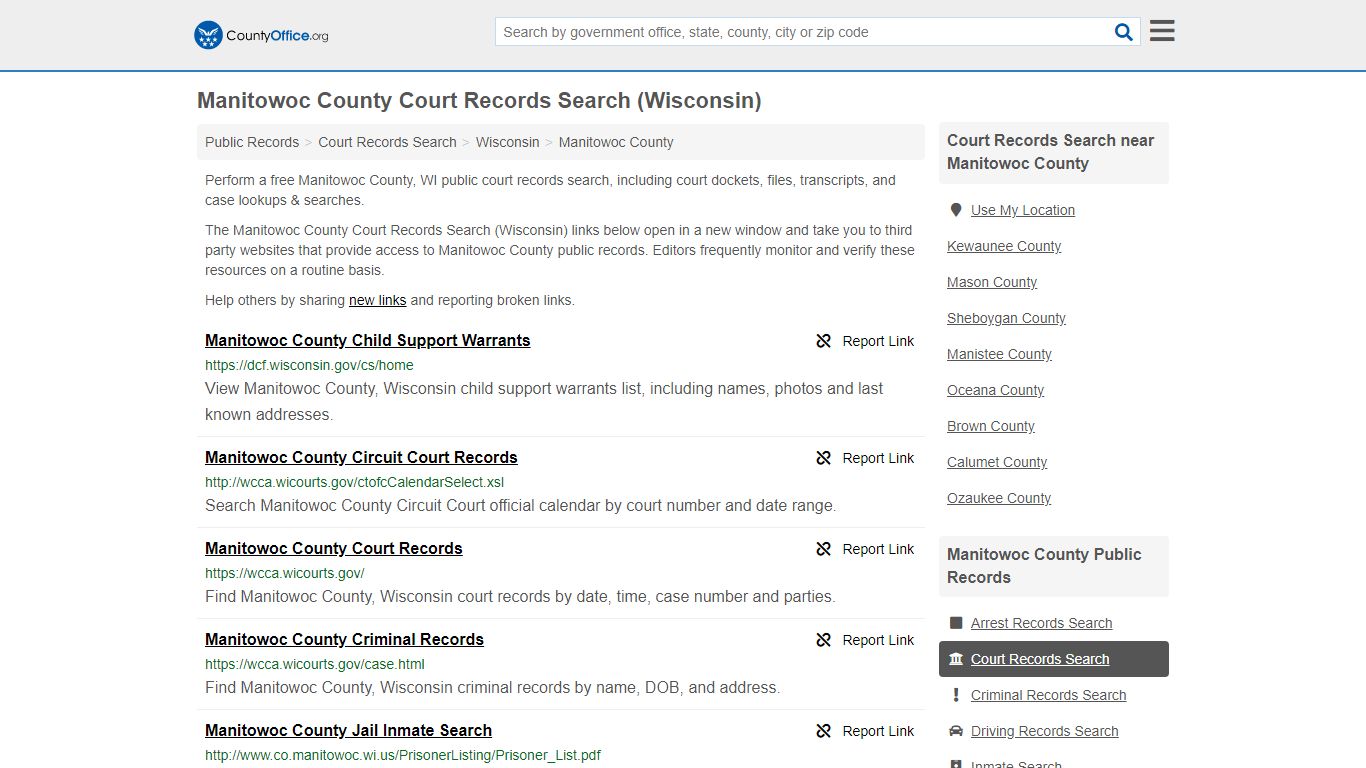 Court Records Search - Manitowoc County, WI (Adoptions ...
